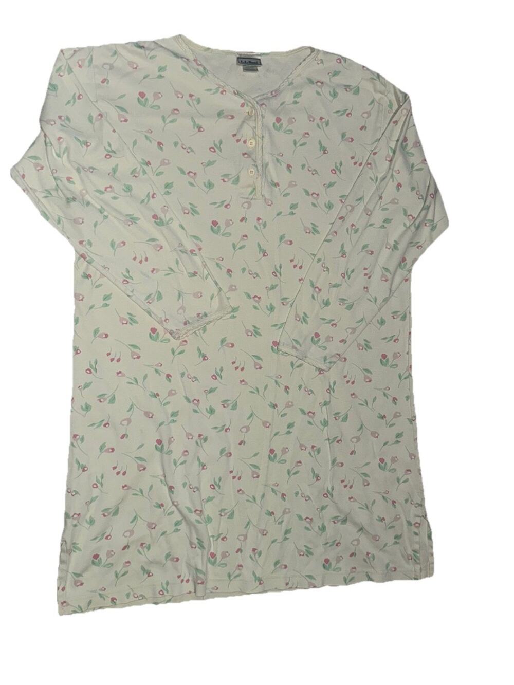 Vintage L.L. Bean 100% cotton  90s Womens Medium Tulip Floral Nightgown